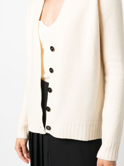 Jil Sander Button-up Knitted Cardigan In Beige