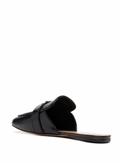 Shop Loewe Gate Flat Leather Mules