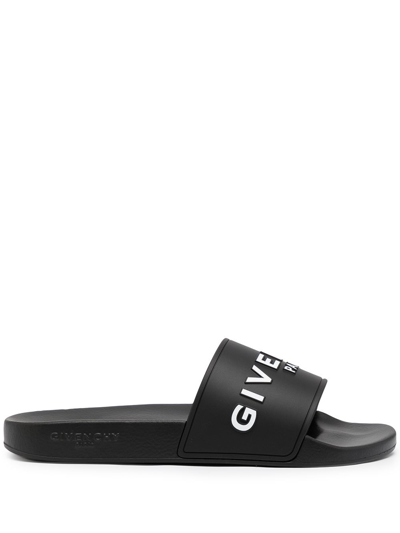 Shop Givenchy Logo Pool Slides