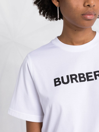 Shop Burberry Logo Cotton T-shirt In White
