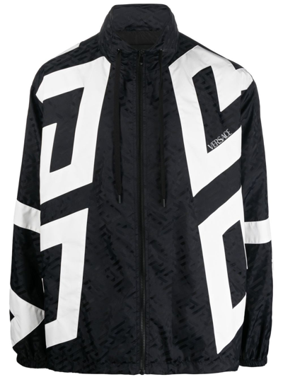 Shop Versace Jacket With Logo In Black
