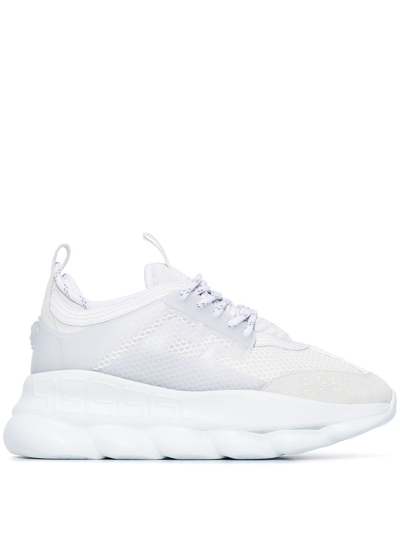 Shop Versace Chain Reaction Sneakers In White