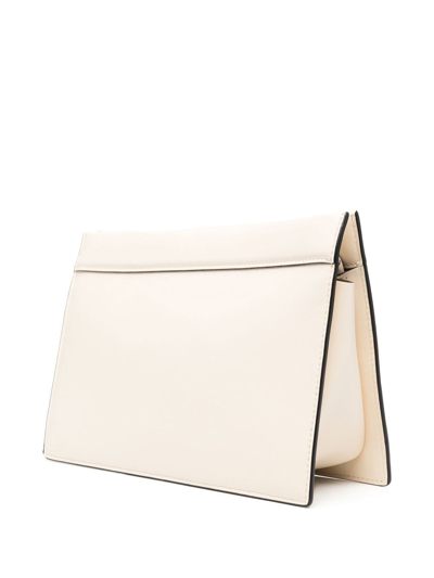 Shop Wandler Hannah Leather Handbag In White