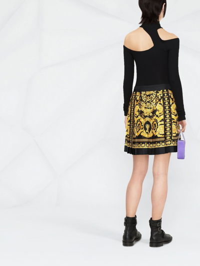 Shop Versace Barocco Print Silk Skirt