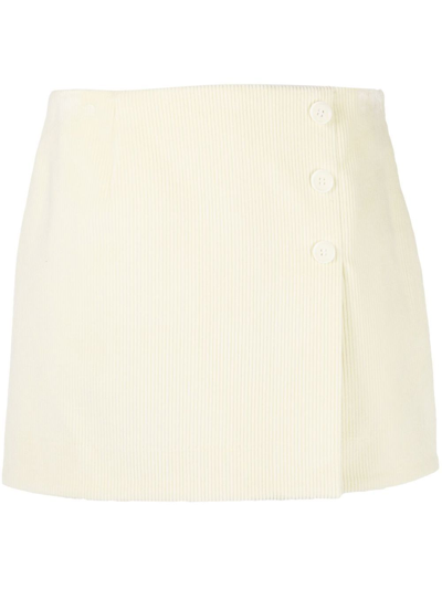 Shop P.a.r.o.s.h Cotton Mini Skirt In Beige