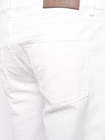 Shop Brunello Cucinelli Cotton Straight-leg Jeans In White