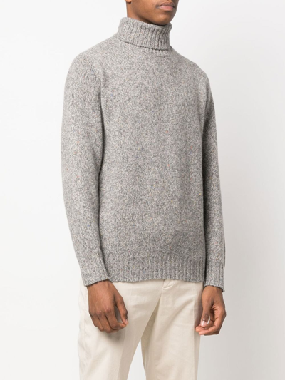 Shop Brunello Cucinelli Turtleneck Cashmere Sweater In Grey