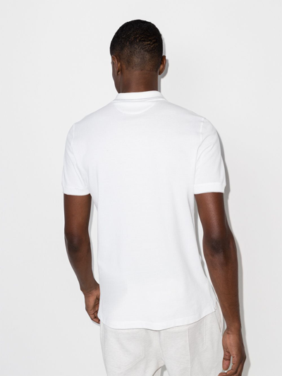 Shop Brunello Cucinelli Cotton Logo Polo Shirt In White