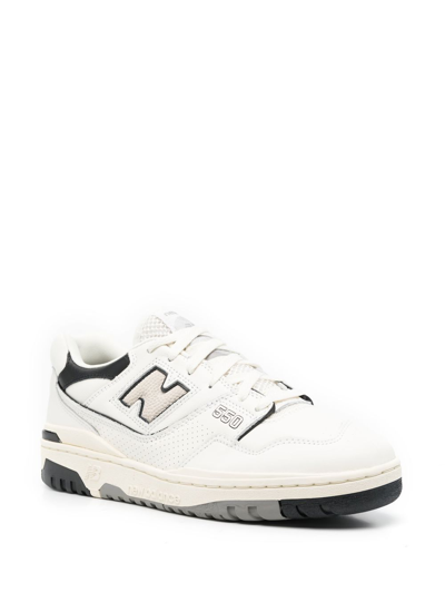 Shop New Balance Bb550 Leather Sneakers In White