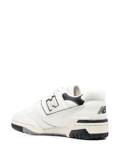Shop New Balance Bb550 Leather Sneakers In White