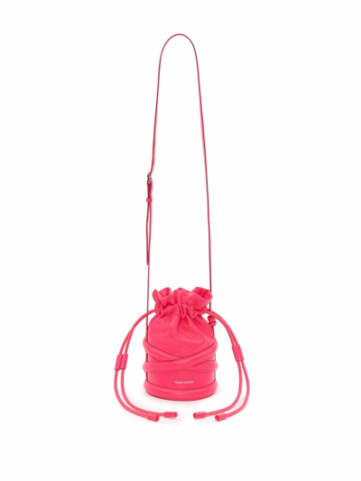 Shop Alexander Mcqueen The Curve Soft Leather Bucket Bag In Violet