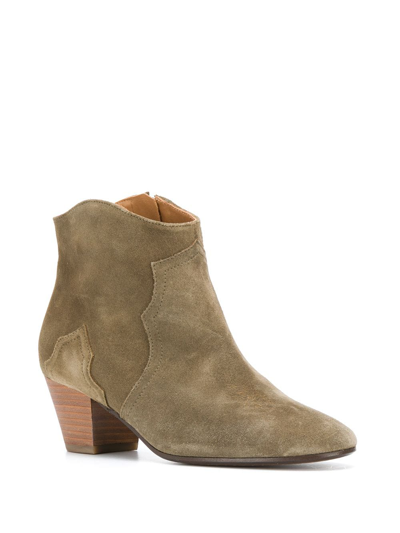 Shop Isabel Marant Dicker Leather Boots In Grey
