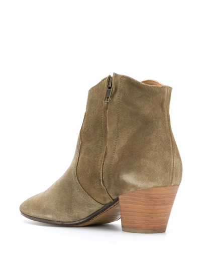 Shop Isabel Marant Dicker Leather Boots In Grey