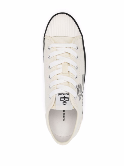 Shop Isabel Marant Binkoo Canvas Sneakers In White