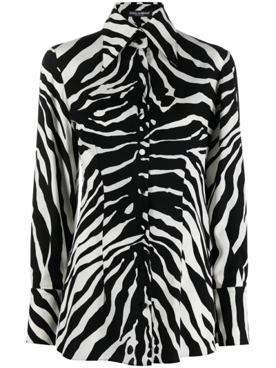 Shop Dolce & Gabbana Zebra Print Shirt