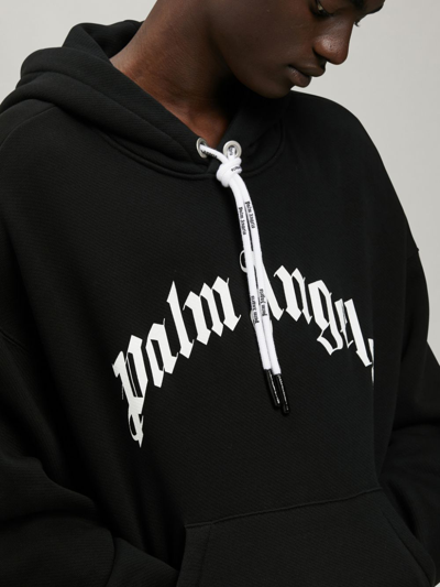 Shop Palm Angels Curved Logo Hoody