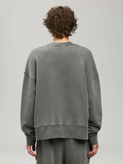 Shop Palm Angels Logo Cotton Sweatshirt In Grey