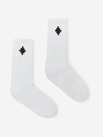 Shop Marcelo Burlon County Of Milan Socks With Logo In White