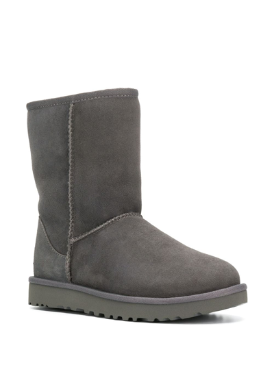 Ugg Mid-calf Suede Boots With Plush Lamb Lining In Gray