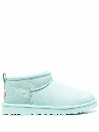 Shop Ugg Classic Ultra Mini Ankle Boots In Blue