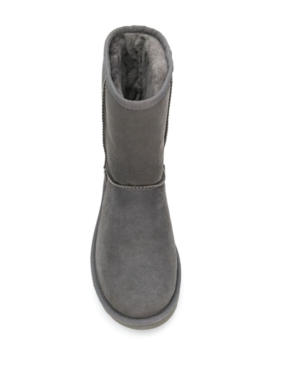 Ugg Mid-calf Suede Boots With Plush Lamb Lining In Gray
