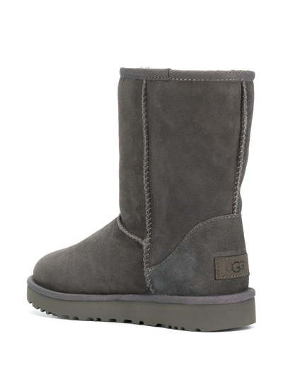 Ugg Mid-calf Suede Boots With Plush Lamb Lining In Gray