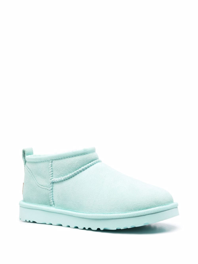 Shop Ugg Classic Ultra Mini Ankle Boots In Blue