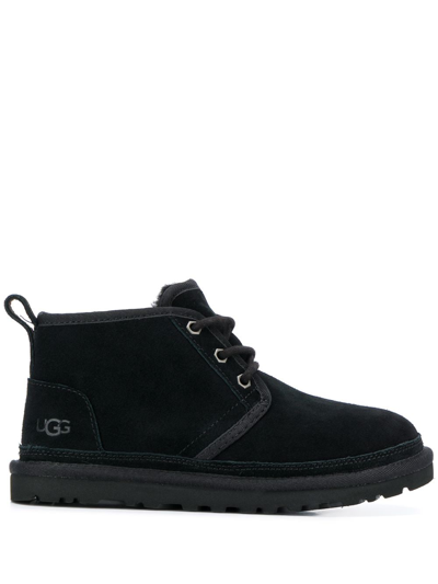 Ugg Lace-up Ankle Boots With Suede Upper In Black