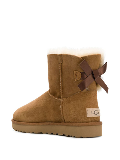 Shop Ugg Mini Bailey Bow Ii Ankle Boots In Beige