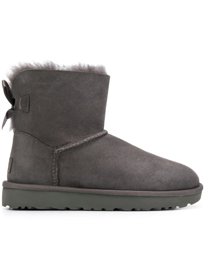 Shop Ugg Mini Bailey Bow Iiankle Boots In Grey