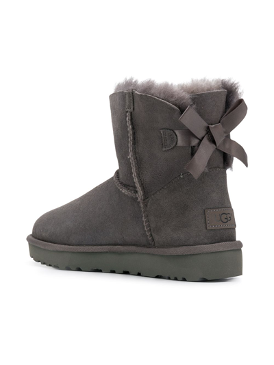 Shop Ugg Mini Bailey Bow Iiankle Boots In Grey