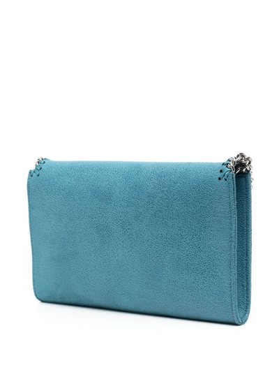 Shop Stella Mccartney Falabella Mini Crossbody Bag In Blue