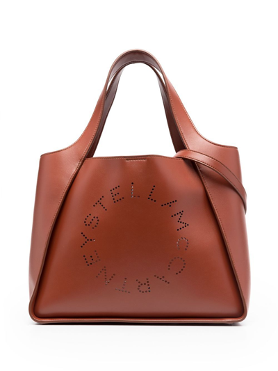 Shop Stella Mccartney Stella Logo Crossbody Bag In Brown