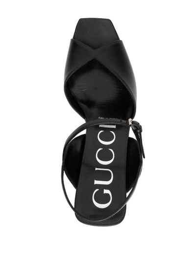 Shop Gucci Leather Slingback Sandals