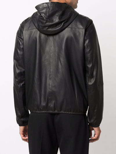Shop Emporio Armani Leather Jacket