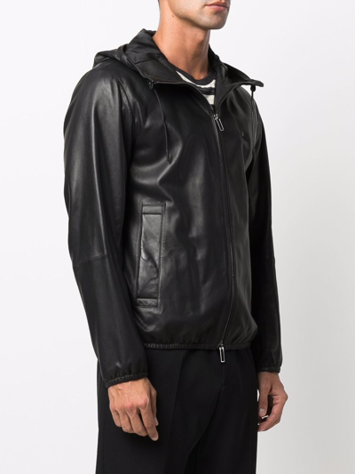 Shop Emporio Armani Leather Jacket