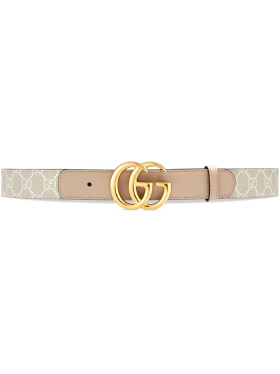 Gucci Gg Marmont Thin Belt In Beige | ModeSens