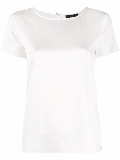 Shop Emporio Armani Silk Top In White