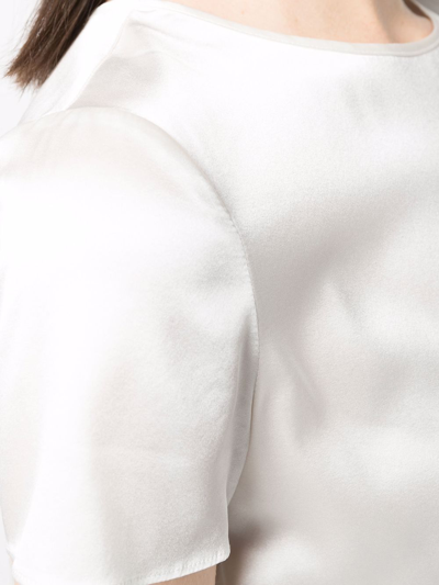 Shop Emporio Armani Silk Top In White