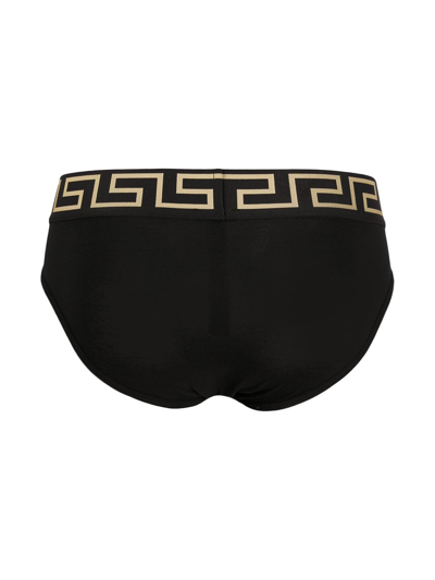 Shop Versace Greca Print Briefs Set