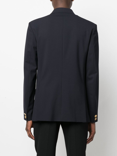 Shop Valentino Double-breasted Jacket In Blue