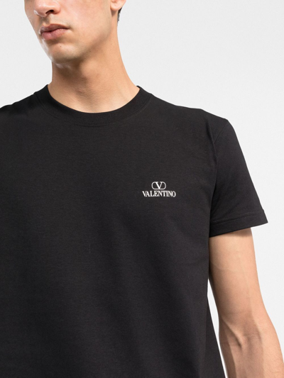 Shop Valentino Vlogo Signature Cotton T-shirt In Black