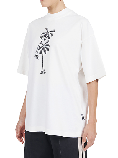 Shop Palm Angels X Tessabit Palm Cotton T-shirt In White