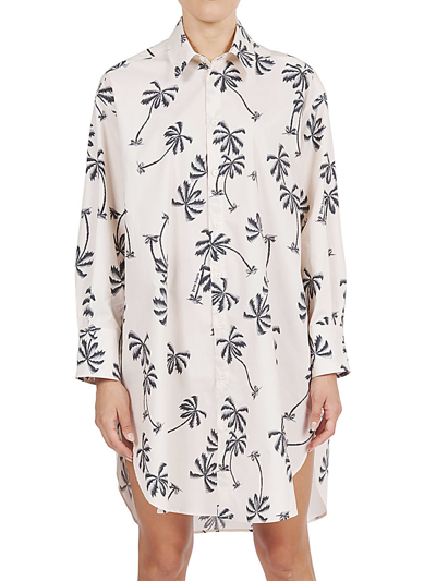 Shop Palm Angels X Tessabit Printed Shirt Dress In White