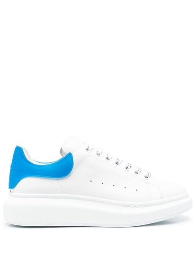 Shop Alexander Mcqueen Oversize Leather Sneakers In Blue
