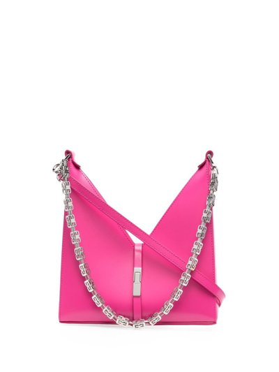 Shop Givenchy Cut Out Mini Leather Crossbody Bag In Violet