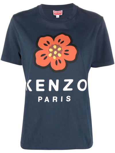 Shop Kenzo Paris Cotton T-shirt In Blue