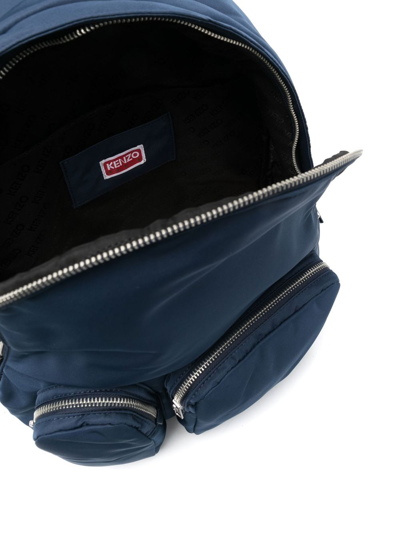 Shop Kenzo Crest Backpack In Blue