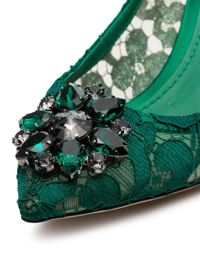 Shop Dolce & Gabbana Rainbow Lace Pumps In Green