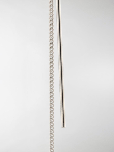 Shop Saint Laurent Opyum Long Pendant Earrings In Silver